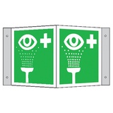 BZ PG712 Tabuľka uhlová vyplachovanieh očí - plast 15x15 cm