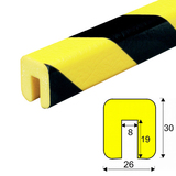 DP 10019 Varovný a ochranný profil 10 - 2,6x3x100 cm