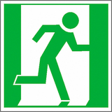 38.0030 Tabuľka núdzový východ vpravo - fólia Everglow 20x20 cm