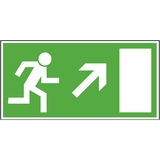 38.0019 Tabuľka úniková cesta schody hore vpravo - fólia Everglow 30x15 cm